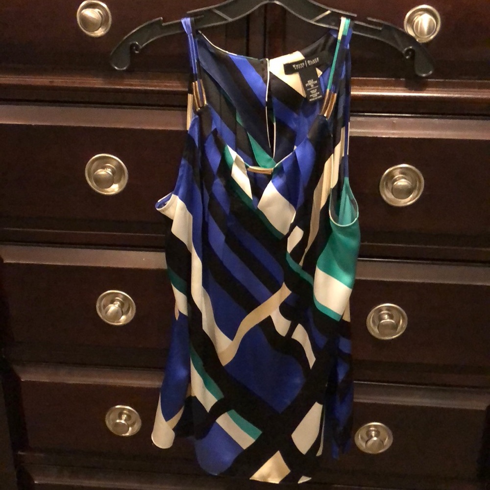 White House Black Market Silk Top sz 10